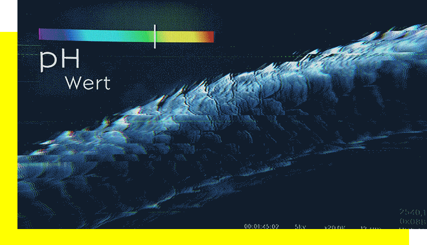 Gif1-PH-Animation Haarstraehne bei schlechtem pHWert in gelbem Rahmen
