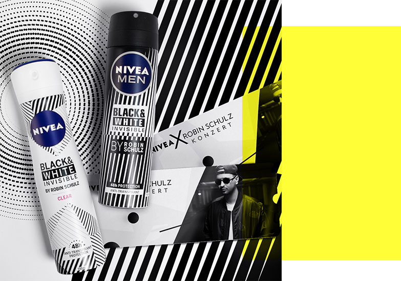 Nivea Deo Black & White Advertising with Robin Schulz concert tickets