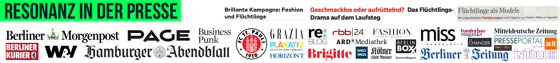 Logos of different newspaper and magazines