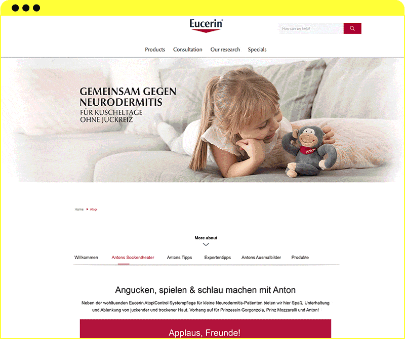 CarlNann_Case_Eucerin_Webseite Website Darstellung Eucerin Atopi