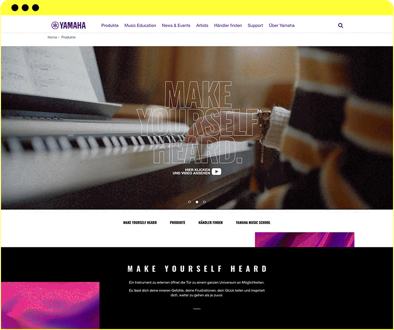 CarlNann_VS_Case_Yamaha_Website Website Darstellung YAMAHA