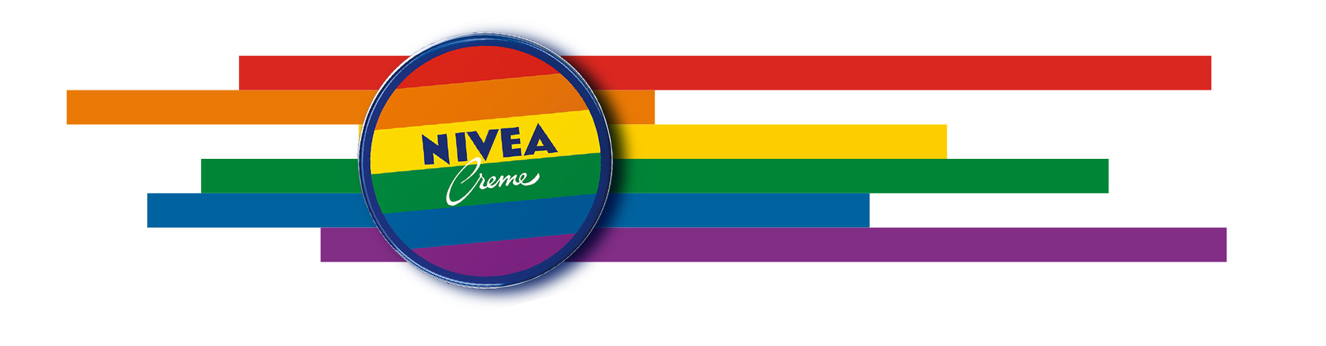 Nivea Creme Dose mit Regenbogenflagge